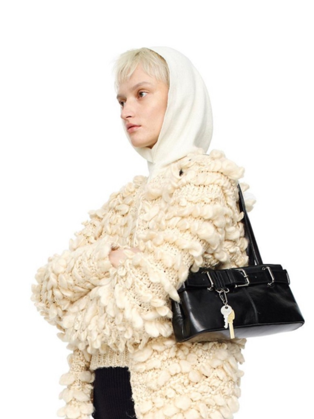 OSOI SHOULDER BROCLE MINI BAG [STONE BLACK]